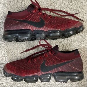 Women's NIKE AIR MAX Burgundy FLYKNIT 1.0 Running Shoes SNEAKERS  9.5